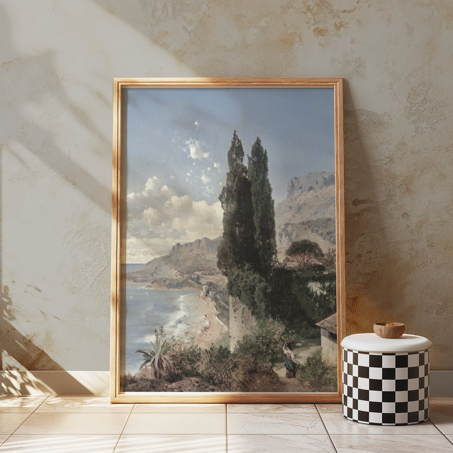 Premium Poster of Vintage Landscape of Coastal Area Art Posters