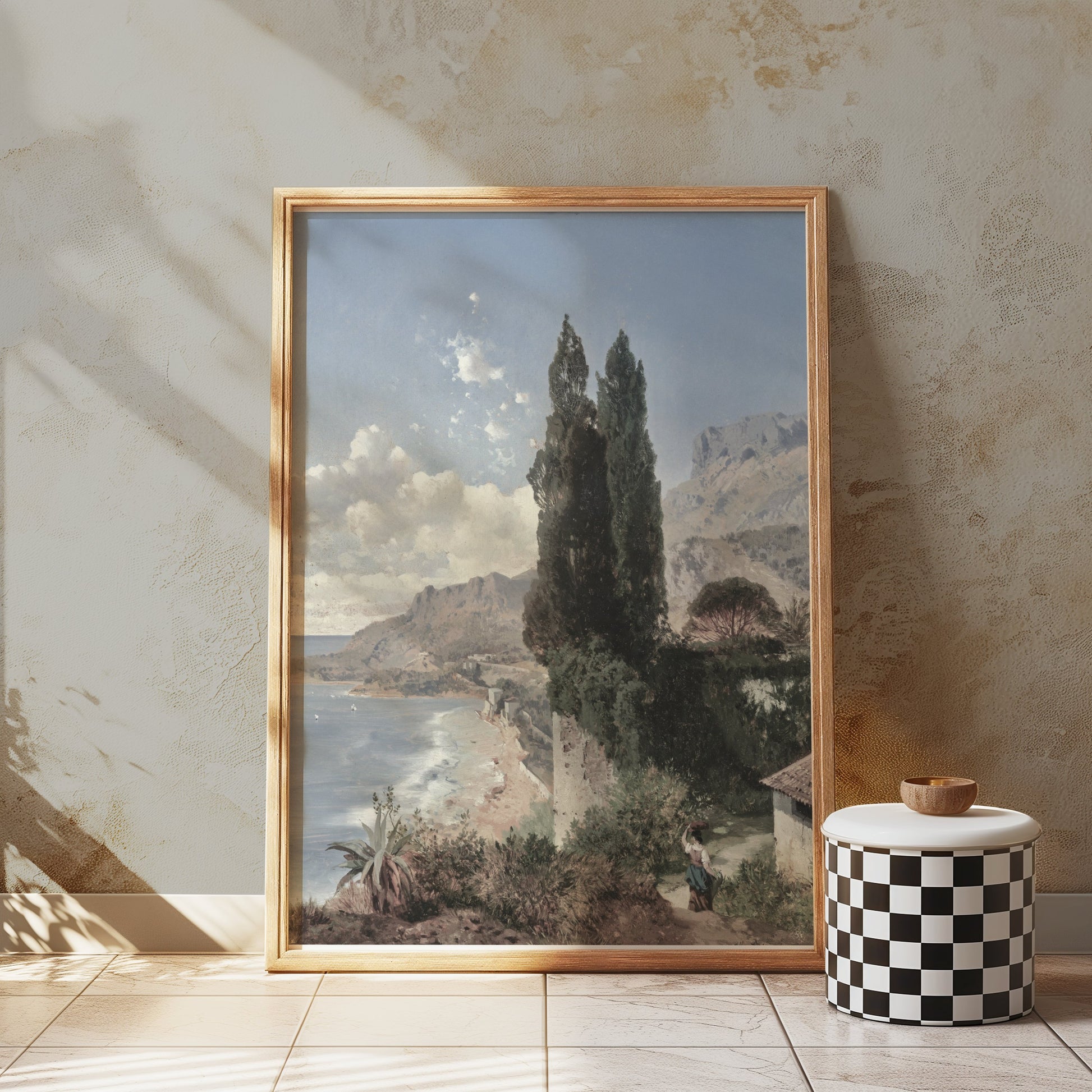 Premium Poster of Vintage Landscape of Coastal Area Art Posters