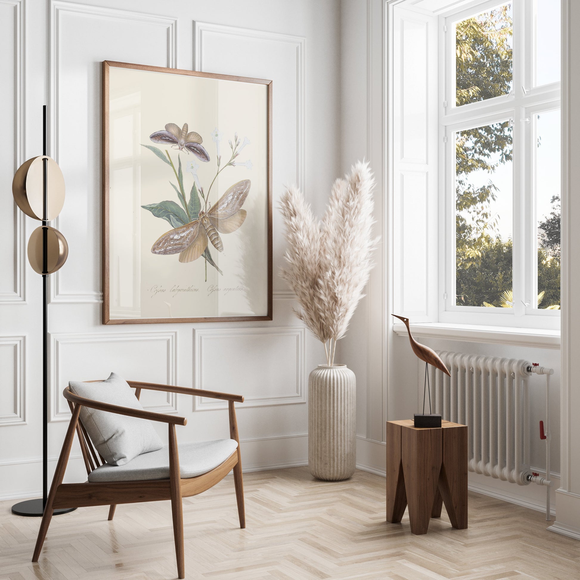 Premium Poster of Vintage Moth and Botanical Illustration Art Posters