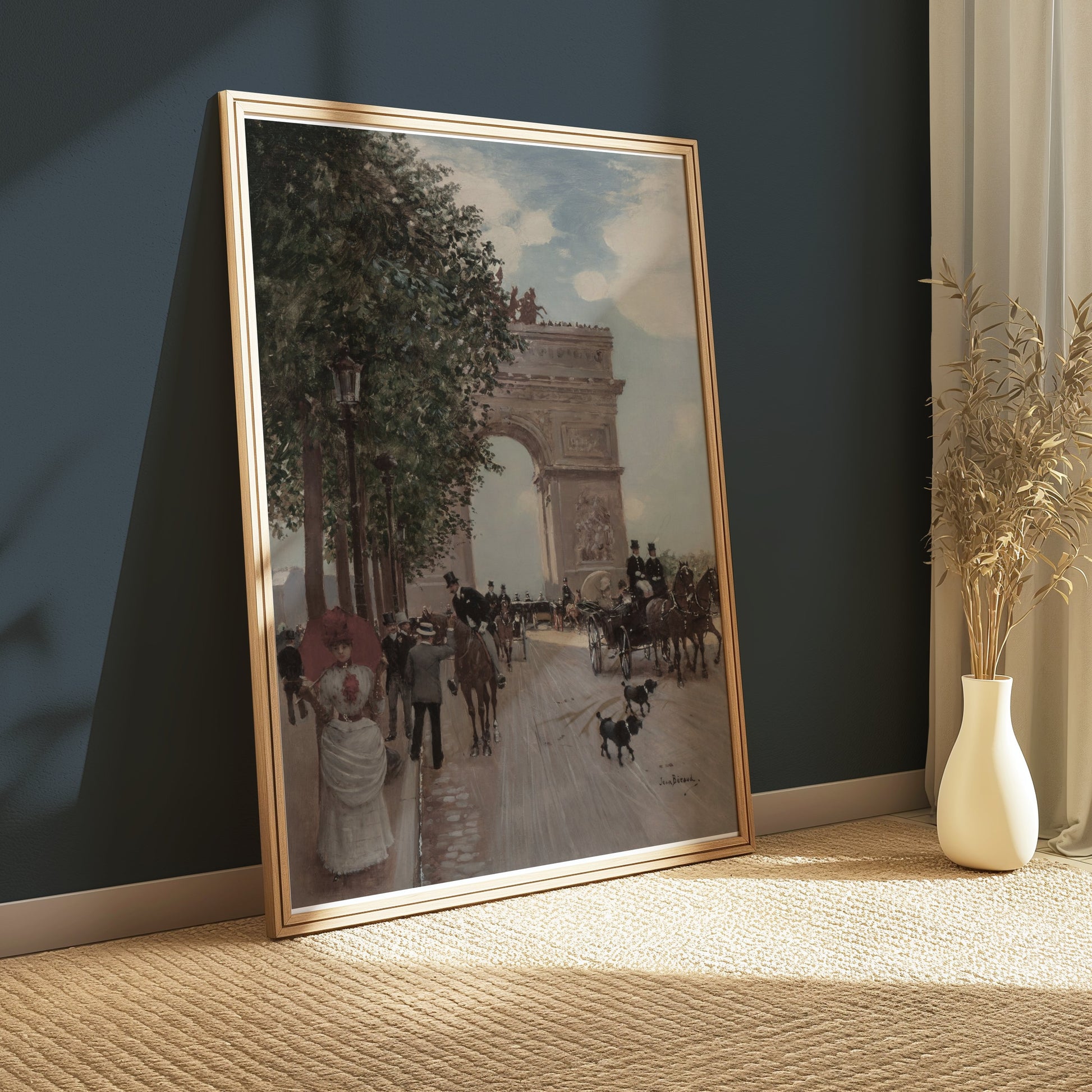 Premium Poster of Vintage Parisian Street Scene Arc de Triomphe Posters