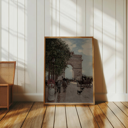 Premium Poster of Vintage Parisian Street Scene Arc de Triomphe Posters