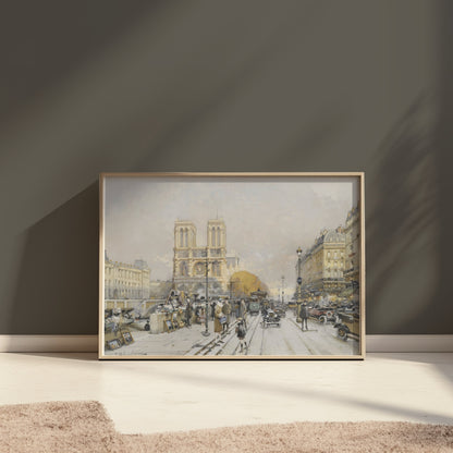 Premium Poster of Vintage Parisian Street Scene Historical Art Posters