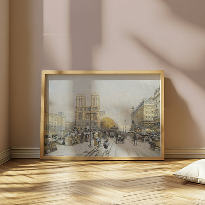 Premium Poster of Vintage Parisian Street Scene Historical Art Posters