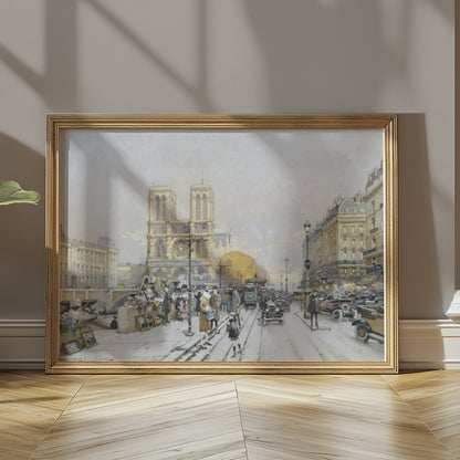 Premium Poster of Vintage Parisian Street Scene Historical Art Posters