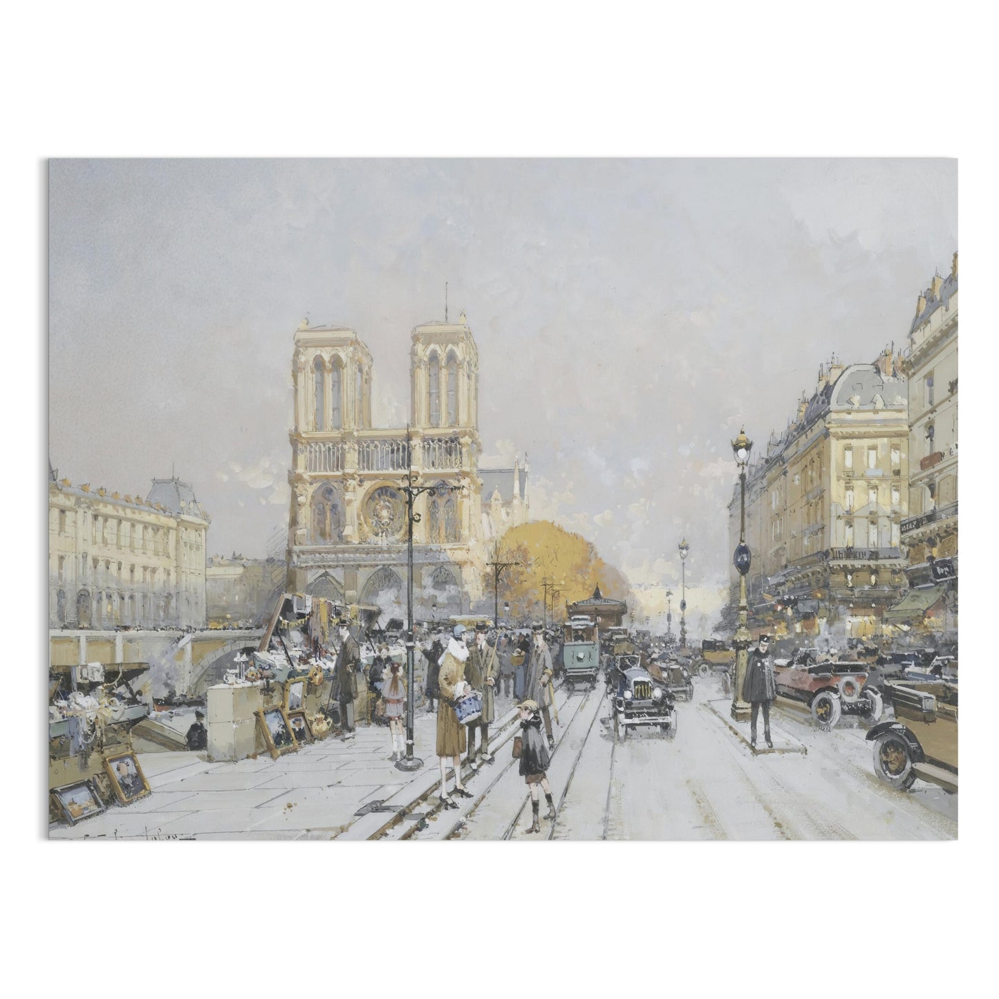 Premium Poster of Vintage Parisian Street Scene Historical Art Posters