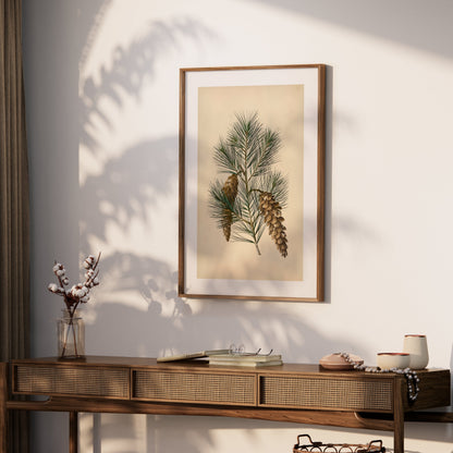 Premium Poster of Vintage Pine Branch Botanical Illustration Posters