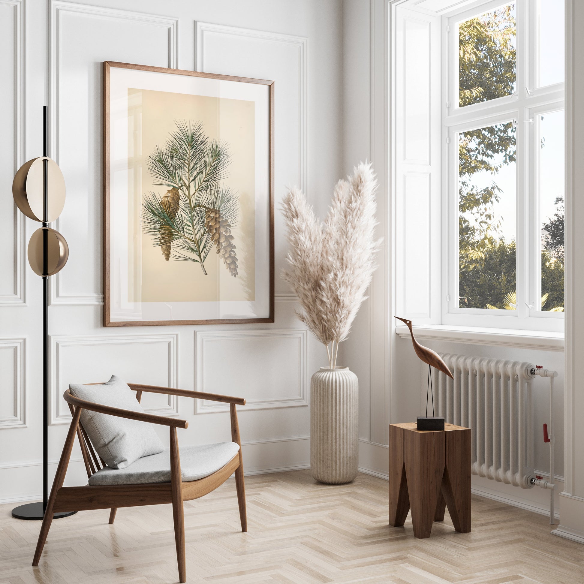 Premium Poster of Vintage Pine Branch Botanical Illustration Posters