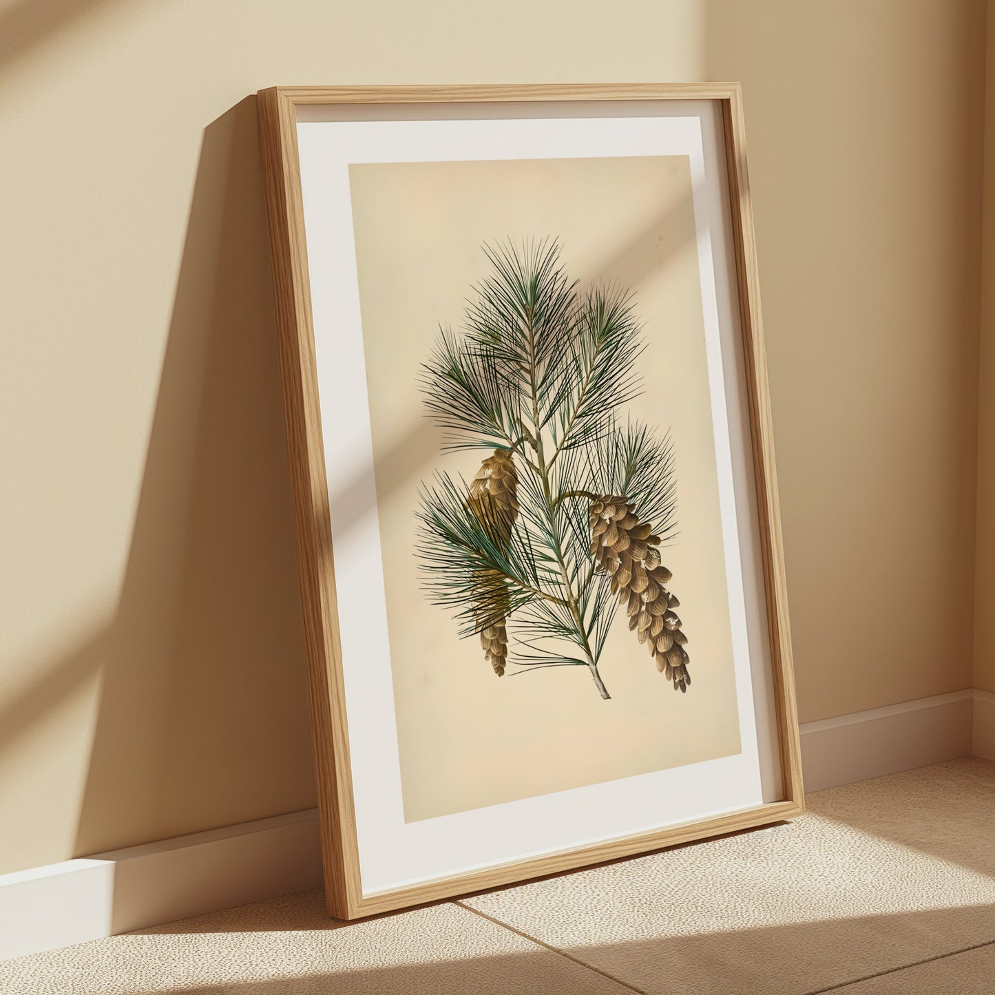 Premium Poster of Vintage Pine Branch Botanical Illustration Posters