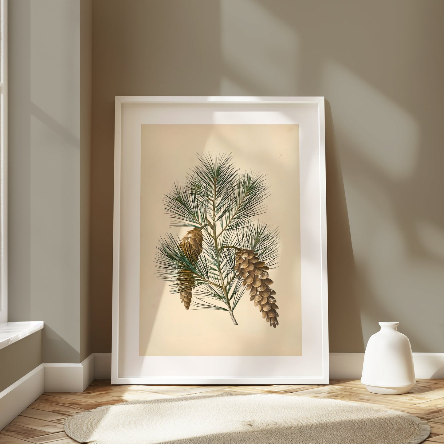 Premium Poster of Vintage Pine Branch Botanical Illustration Posters