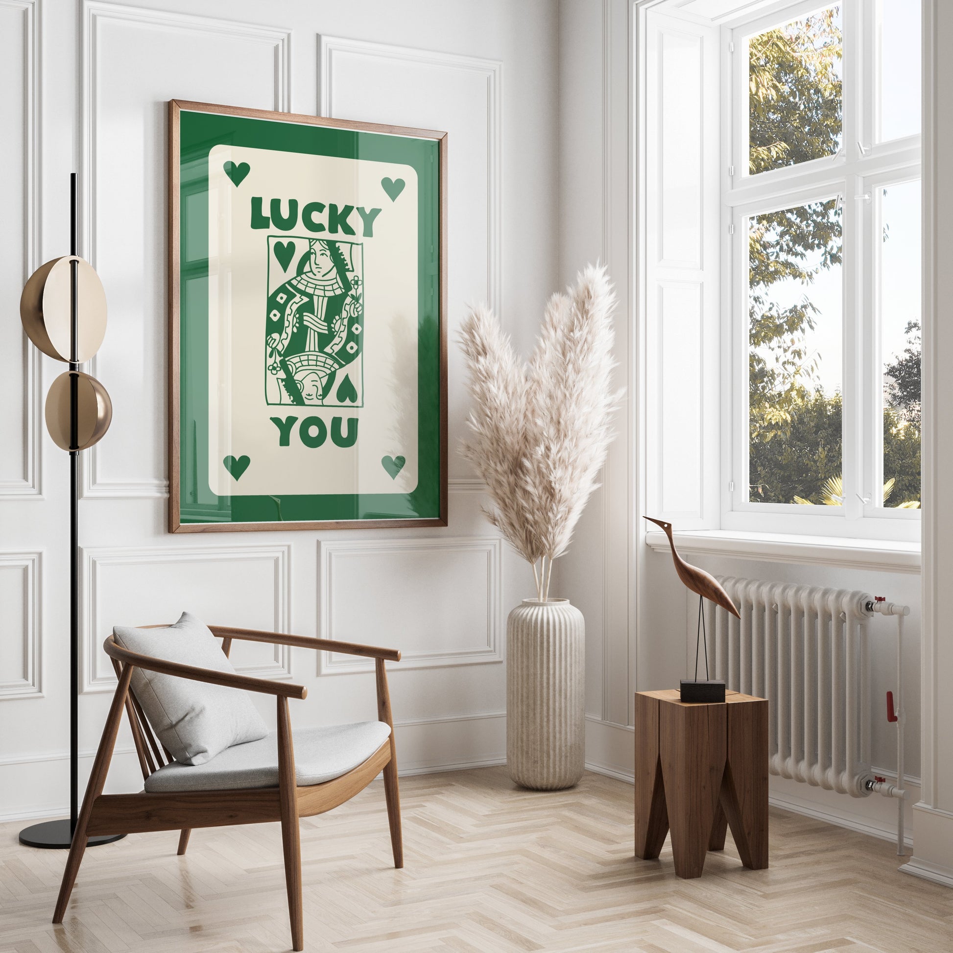 Premium Poster of Vintage Playing Card Queen Design Lucky You Posters