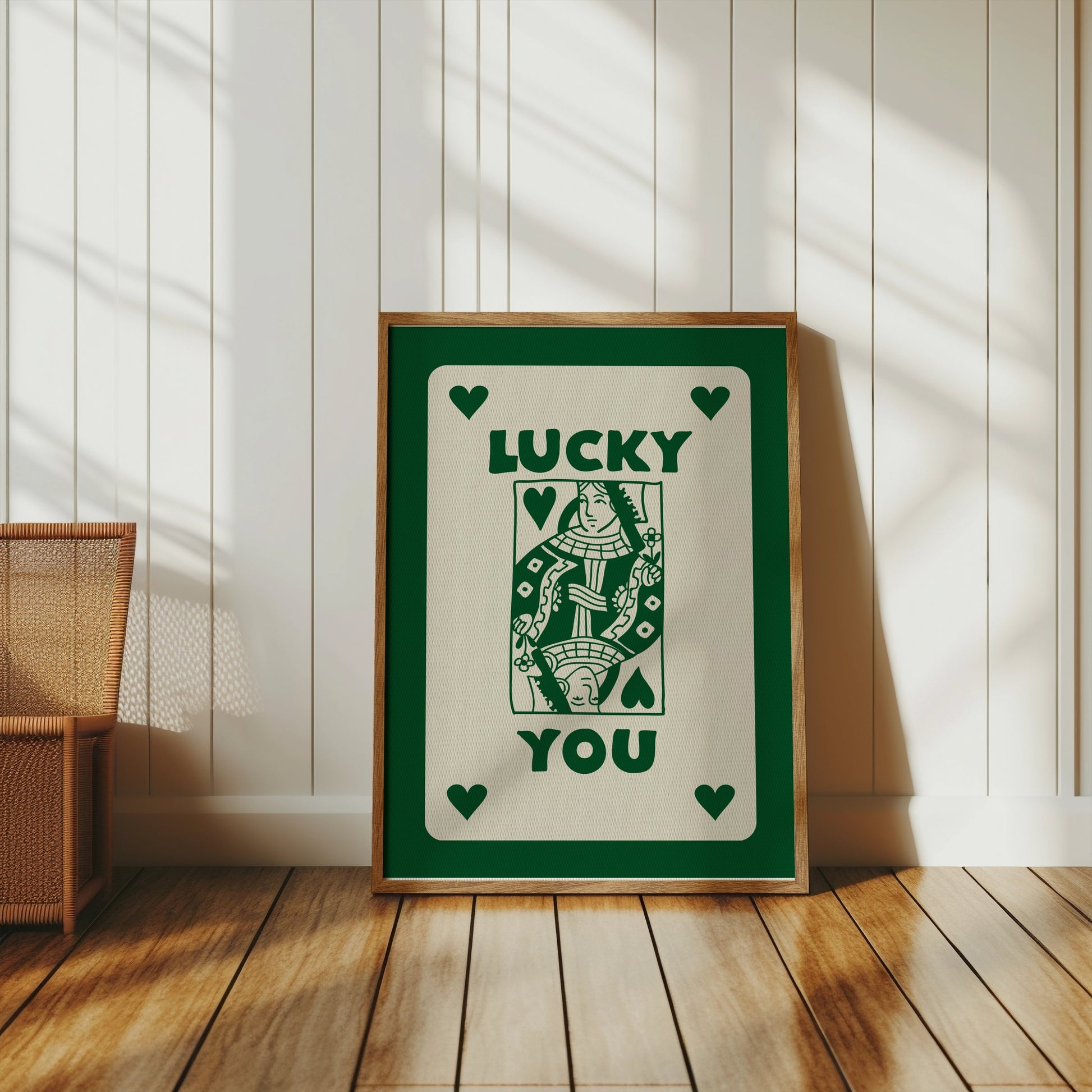 Premium Poster of Vintage Playing Card Queen Design Lucky You Posters