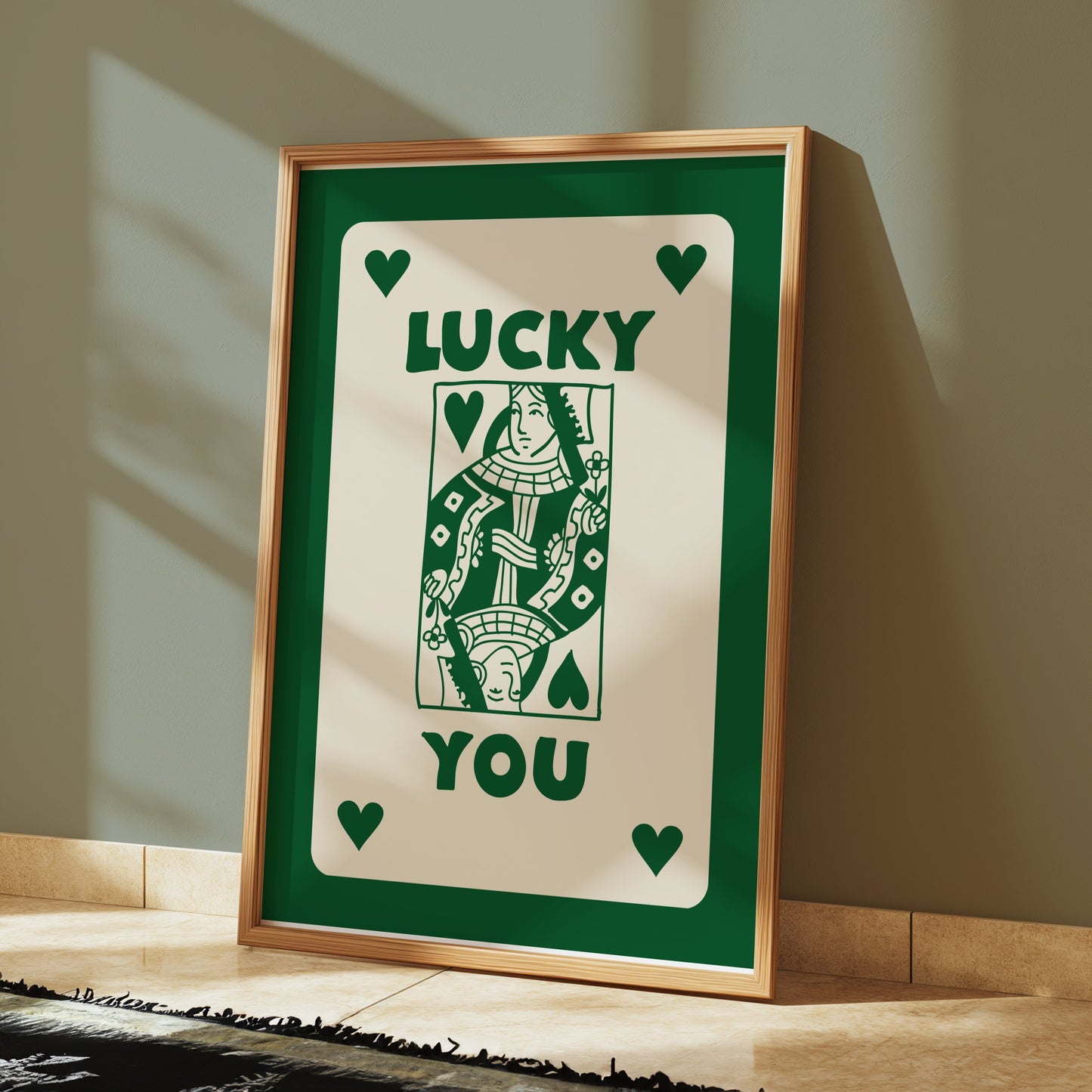 Premium Poster of Vintage Playing Card Queen Design Lucky You Posters