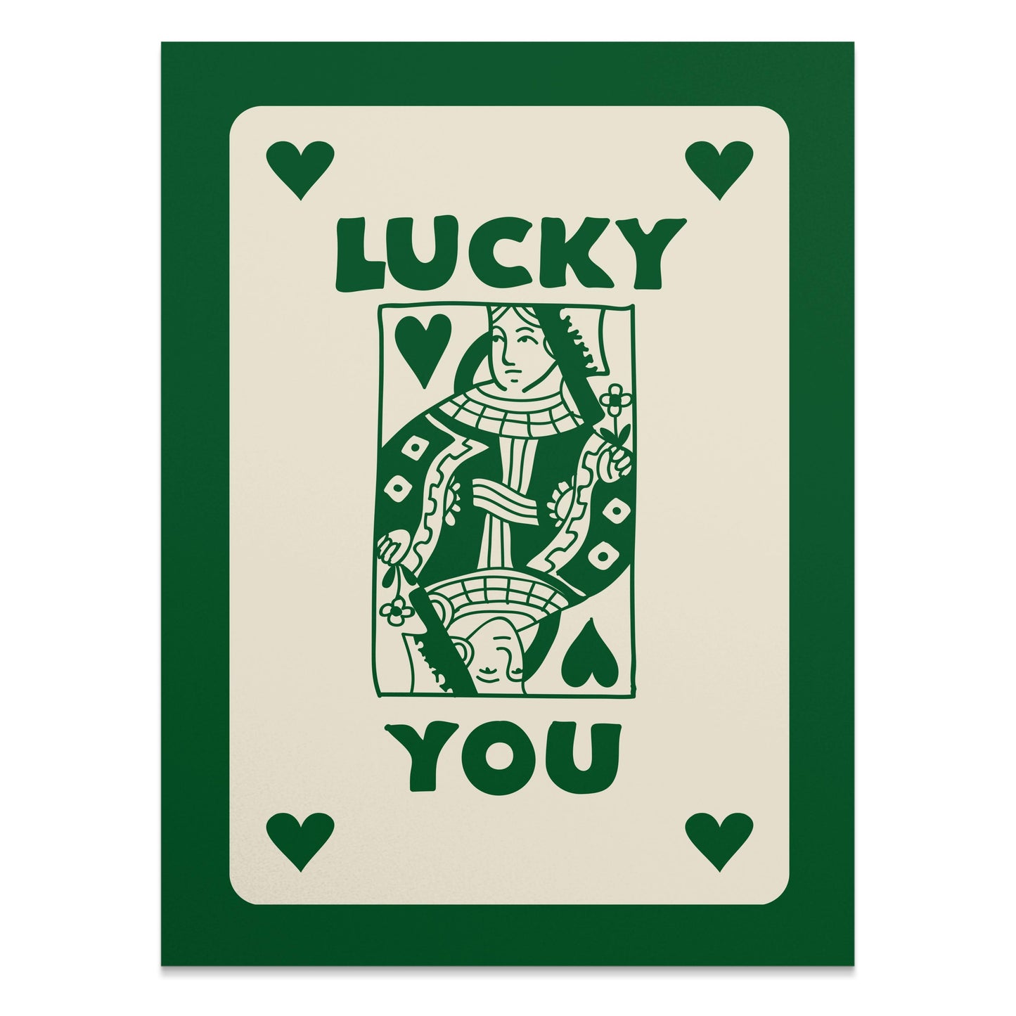 Premium Poster of Vintage Playing Card Queen Design Lucky You Posters