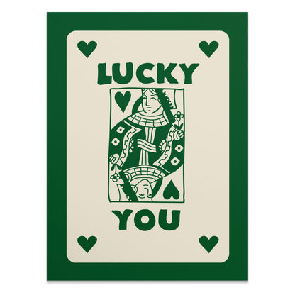 Premium Poster of Vintage Playing Card Queen Design Lucky You Posters