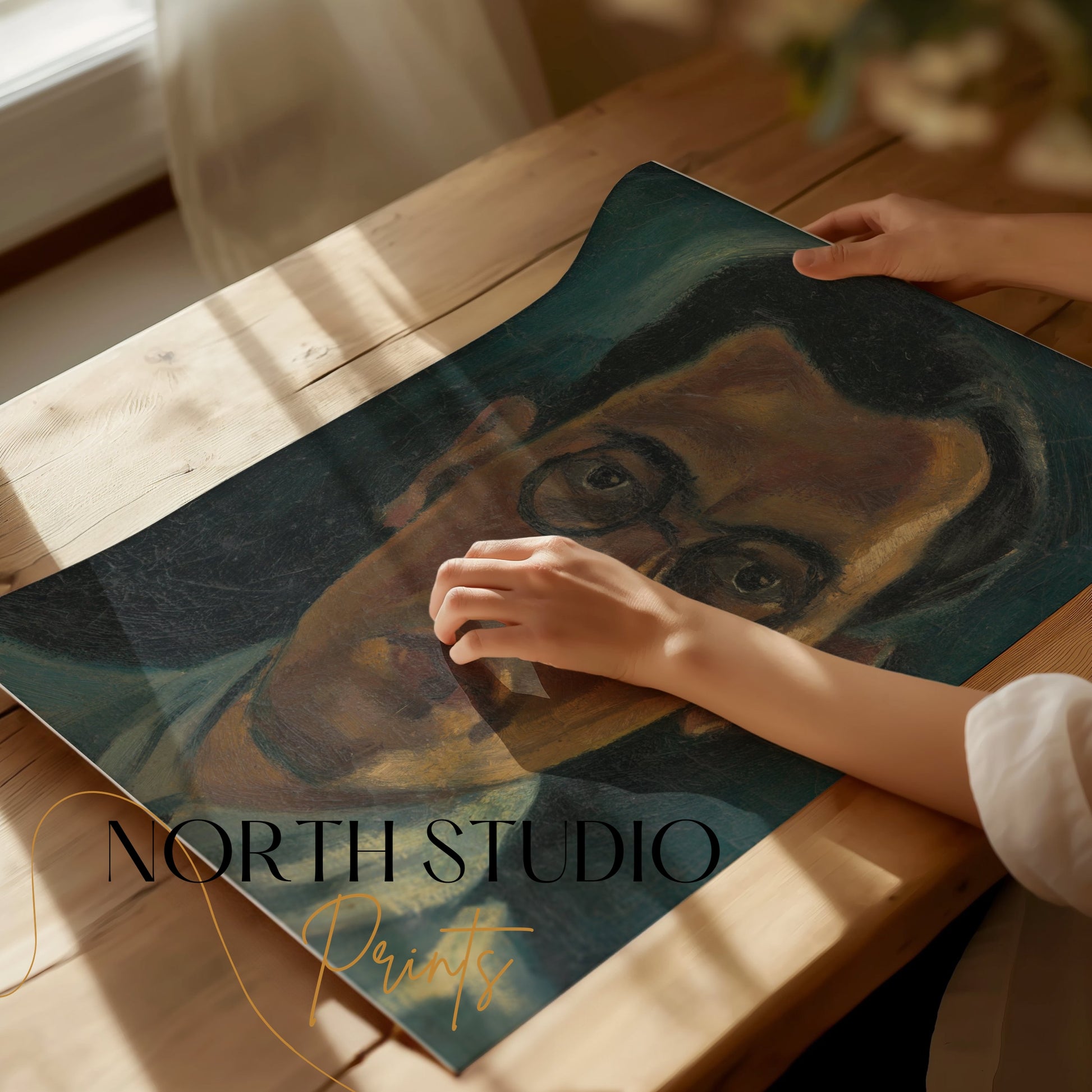 Premium Poster of Vintage Portrait of Man with Glasses Art Posters