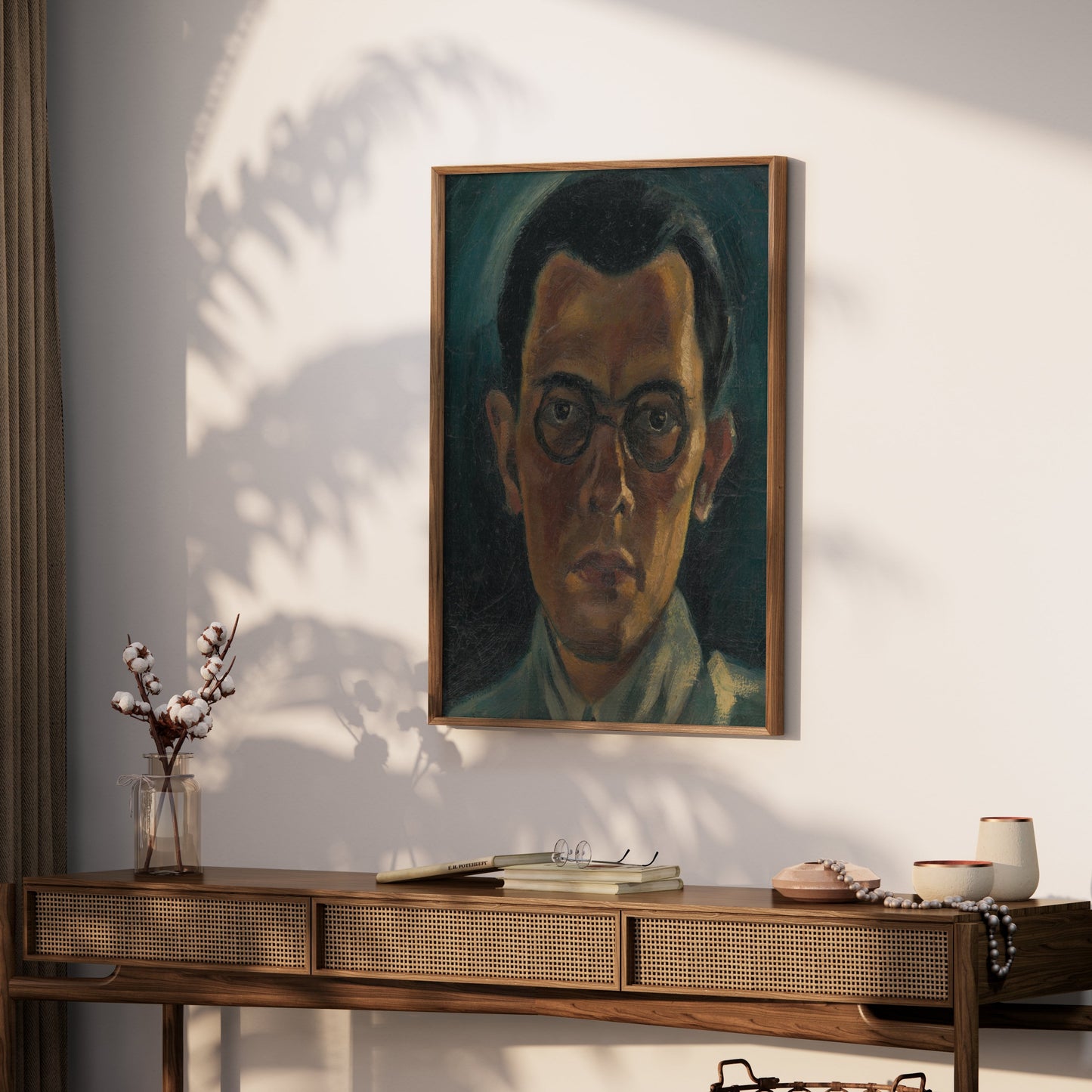 Premium Poster of Vintage Portrait of Man with Glasses Art Posters