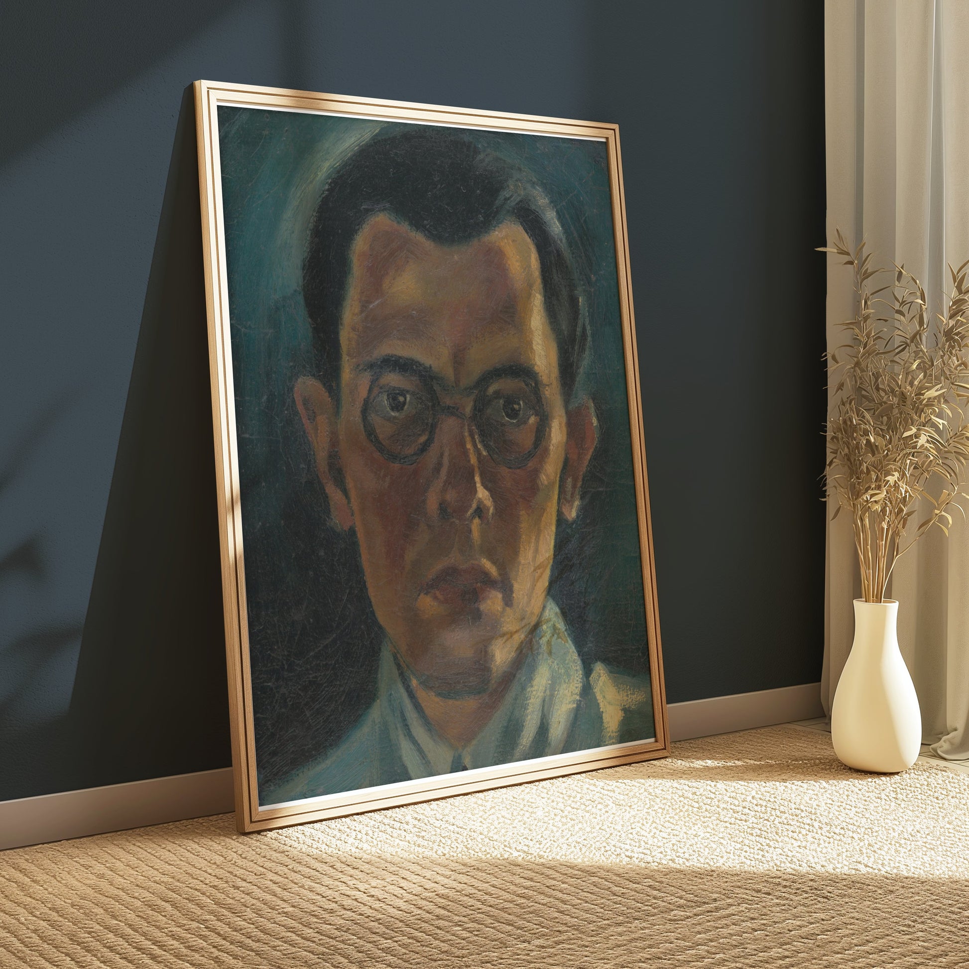 Premium Poster of Vintage Portrait of Man with Glasses Art Posters
