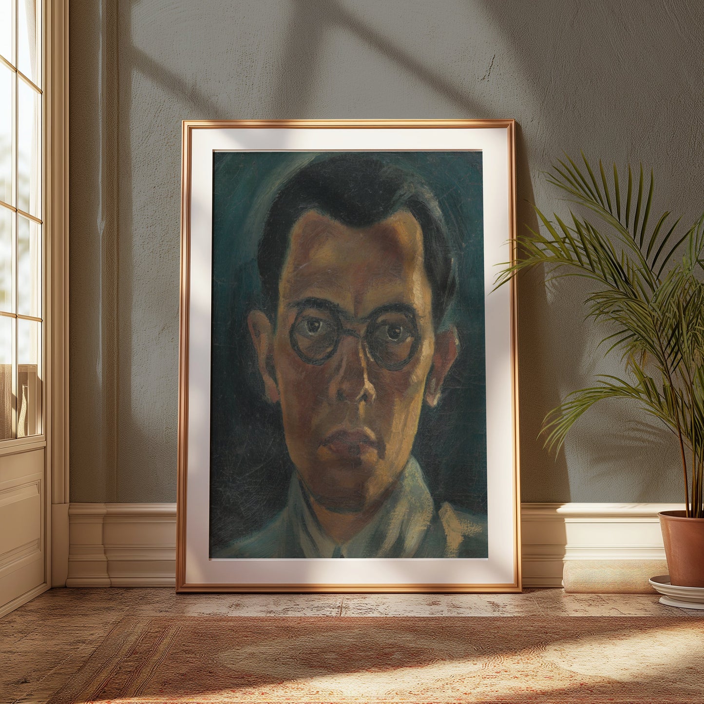 Premium Poster of Vintage Portrait of Man with Glasses Art Posters