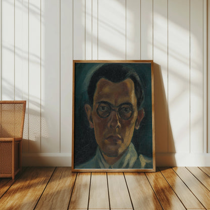 Premium Poster of Vintage Portrait of Man with Glasses Art Posters