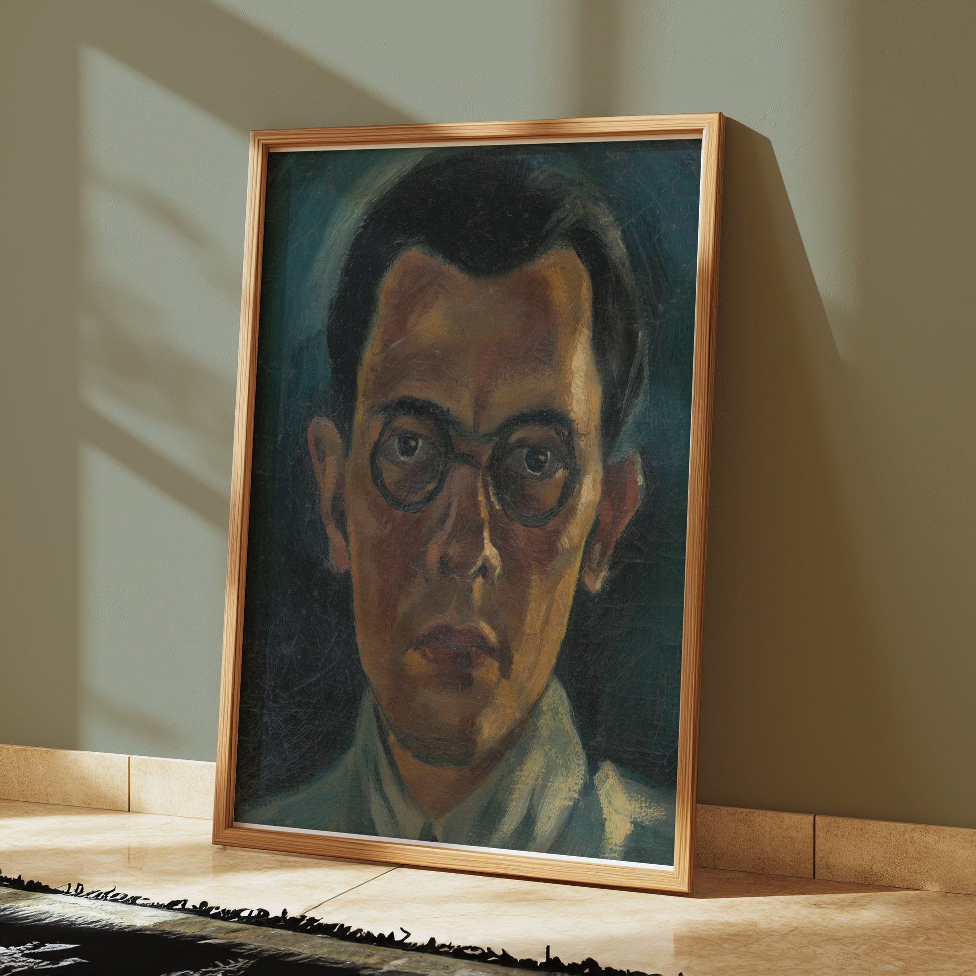 Premium Poster of Vintage Portrait of Man with Glasses Art Posters