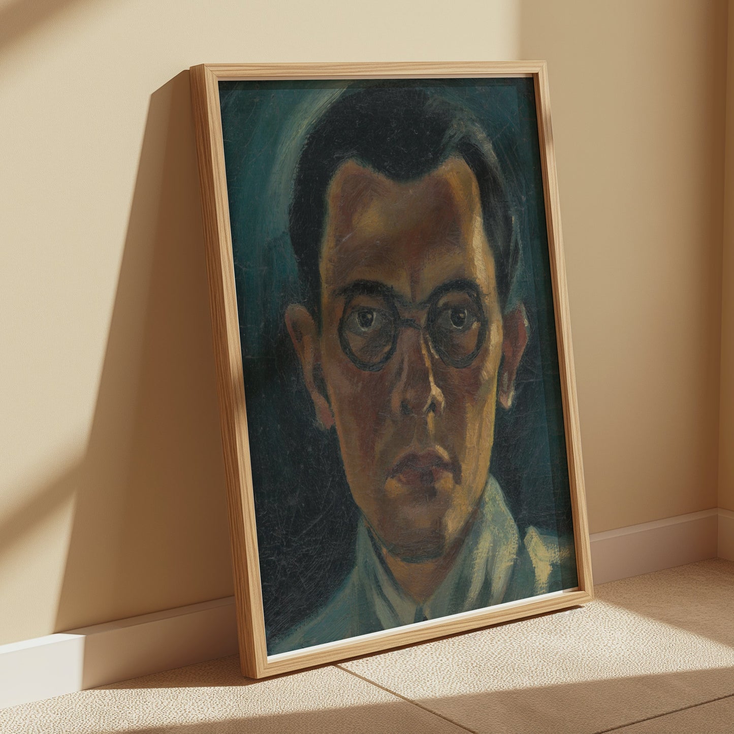 Premium Poster of Vintage Portrait of Man with Glasses Art Posters