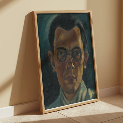 Premium Poster of Vintage Portrait of Man with Glasses Art Posters