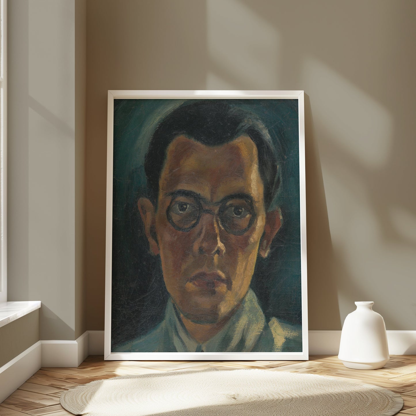 Premium Poster of Vintage Portrait of Man with Glasses Art Posters