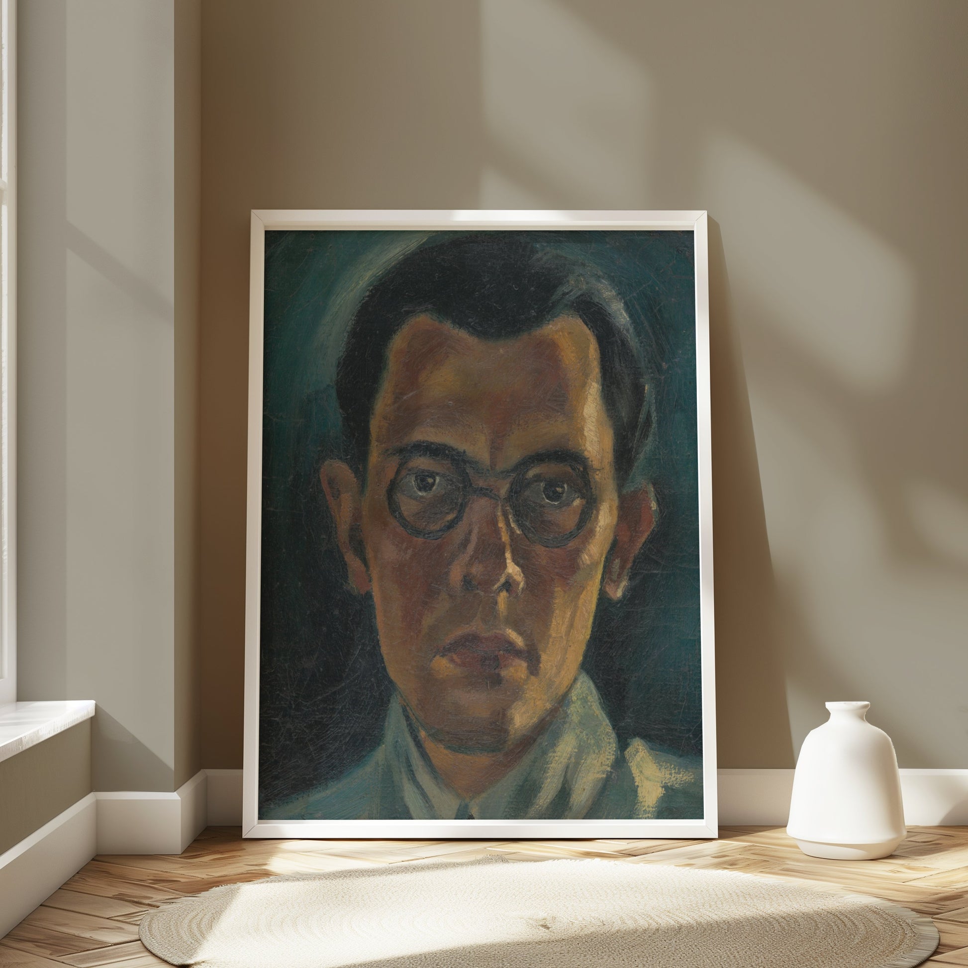 Premium Poster of Vintage Portrait of Man with Glasses Art Posters