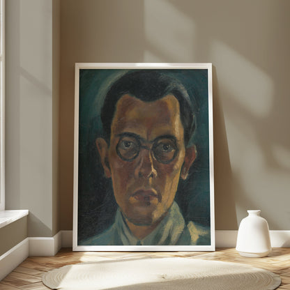 Premium Poster of Vintage Portrait of Man with Glasses Art Posters