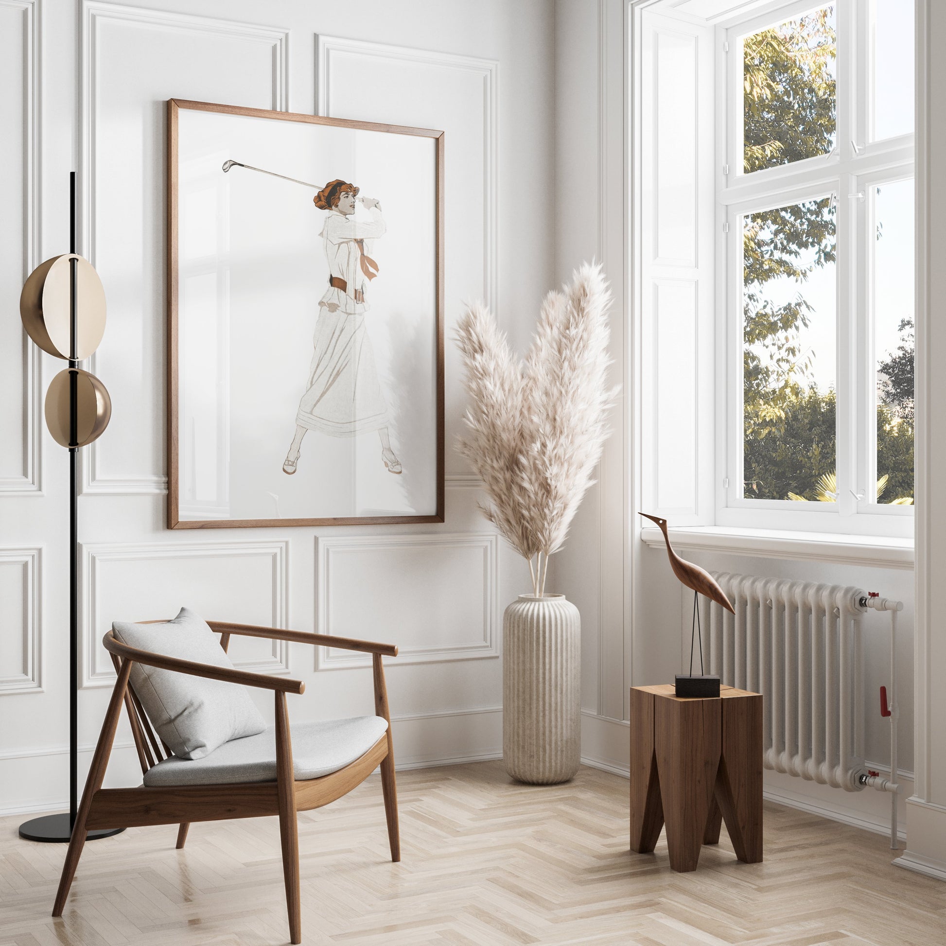 Premium Poster of Vintage Poster of Woman with Golf Club Swing Posters