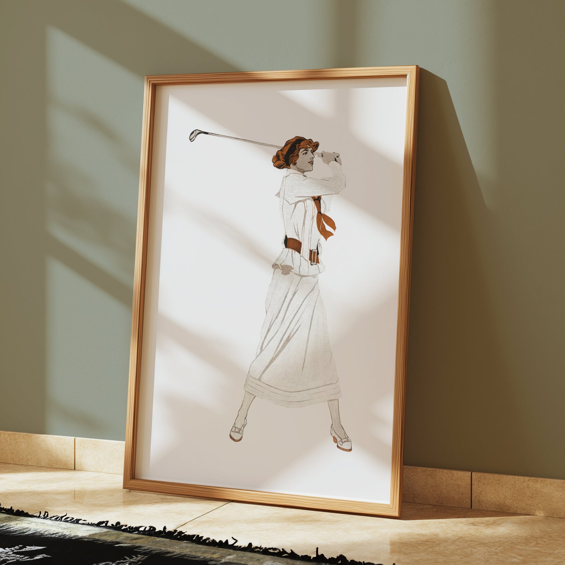 Premium Poster of Vintage Poster of Woman with Golf Club Swing Posters
