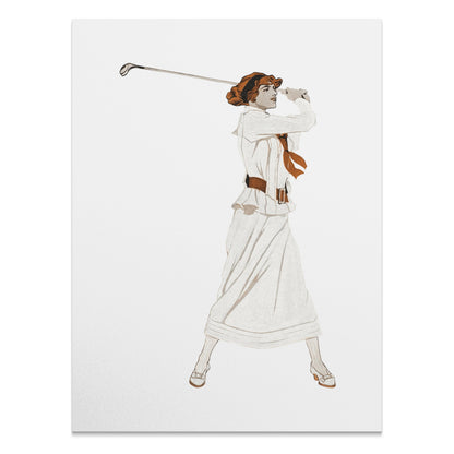 Premium Poster of Vintage Poster of Woman with Golf Club Swing Posters