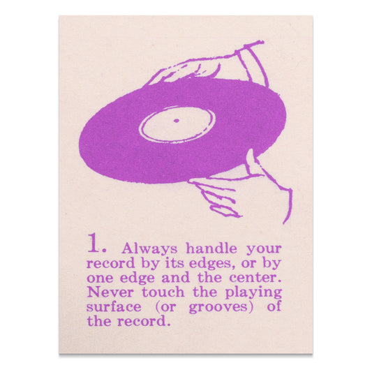 Premium Poster of Vintage Purple Record Handling Instruction Posters