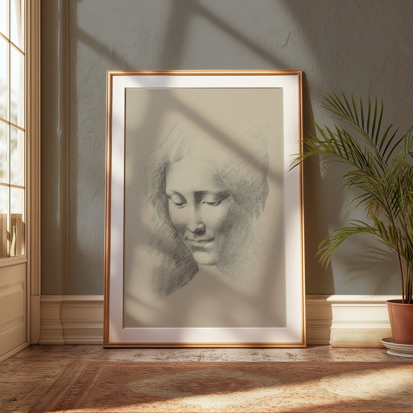 Premium Poster of Vintage Sketch of Woman's Face Art Print Posters
