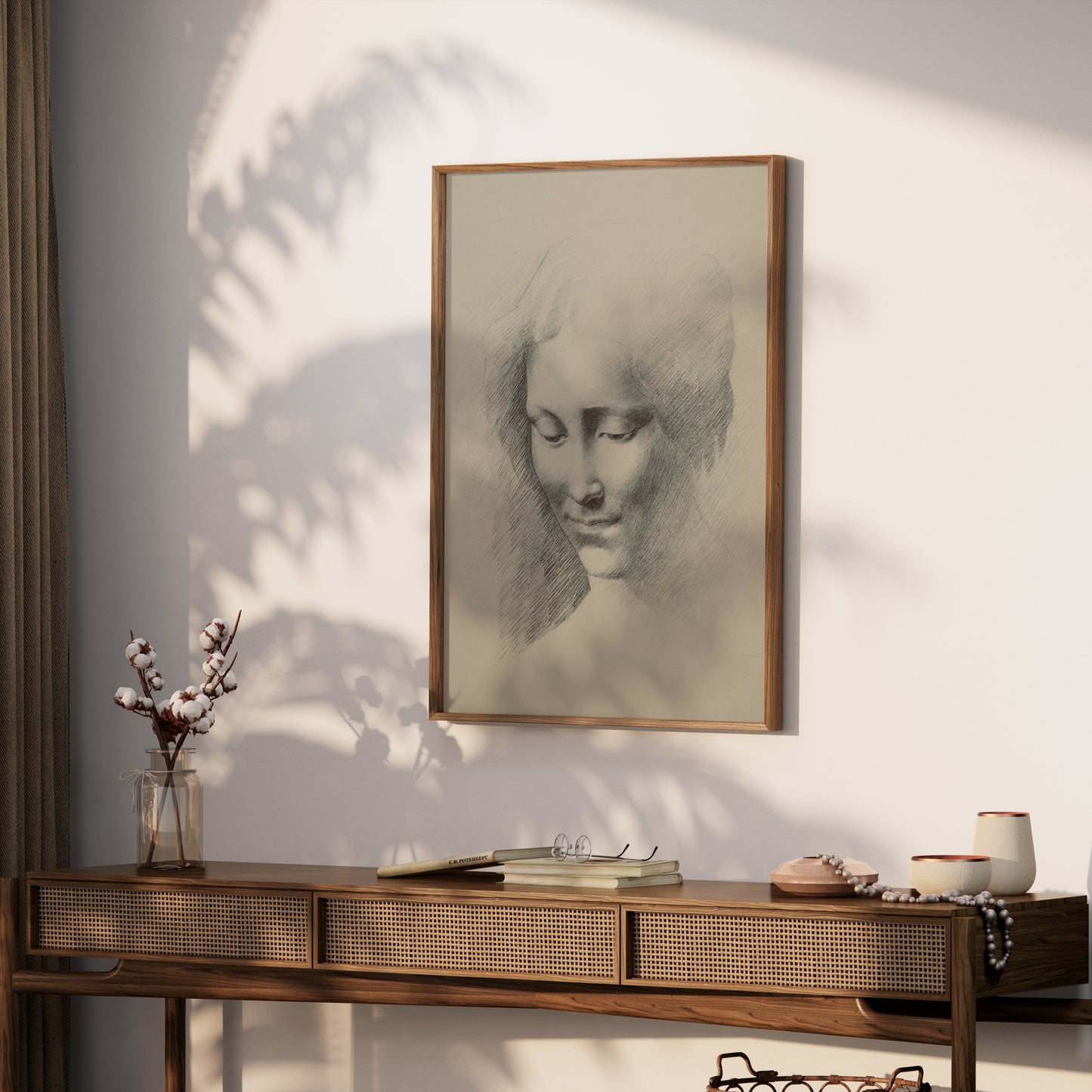 Premium Poster of Vintage Sketch of Woman's Face Art Print Posters