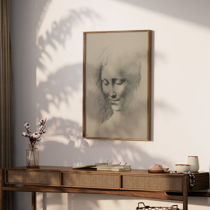Premium Poster of Vintage Sketch of Woman's Face Art Print Posters