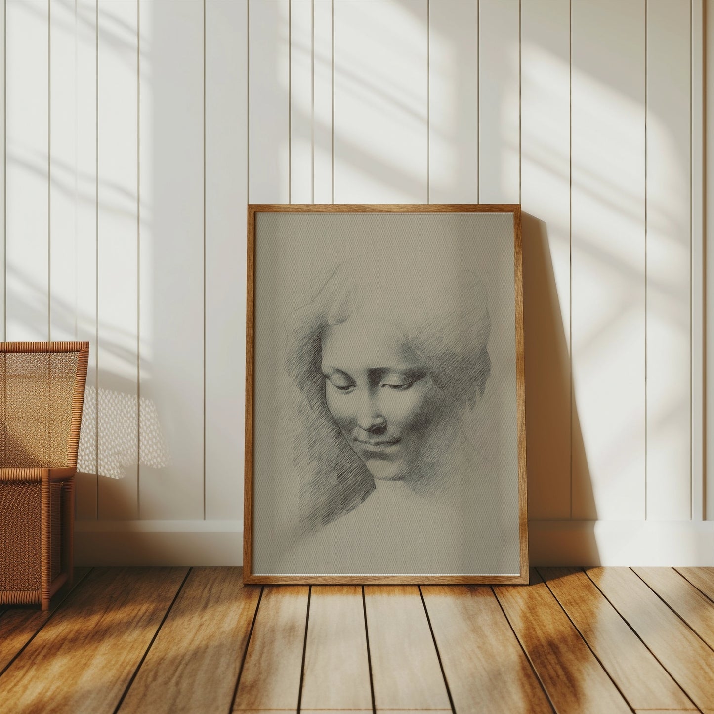 Premium Poster of Vintage Sketch of Woman's Face Art Print Posters