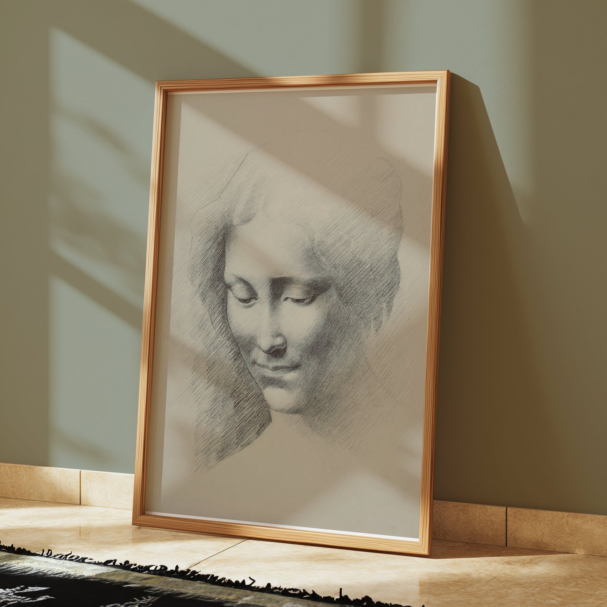 Premium Poster of Vintage Sketch of Woman's Face Art Print Posters