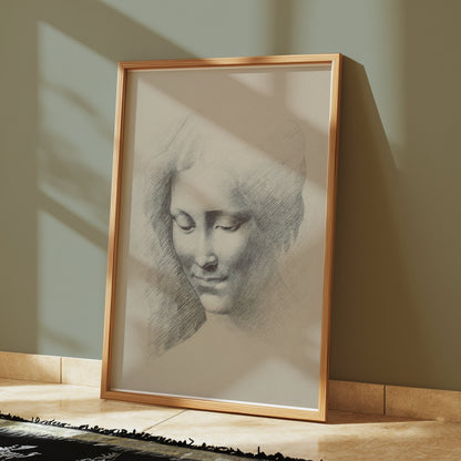 Premium Poster of Vintage Sketch of Woman's Face Art Print Posters