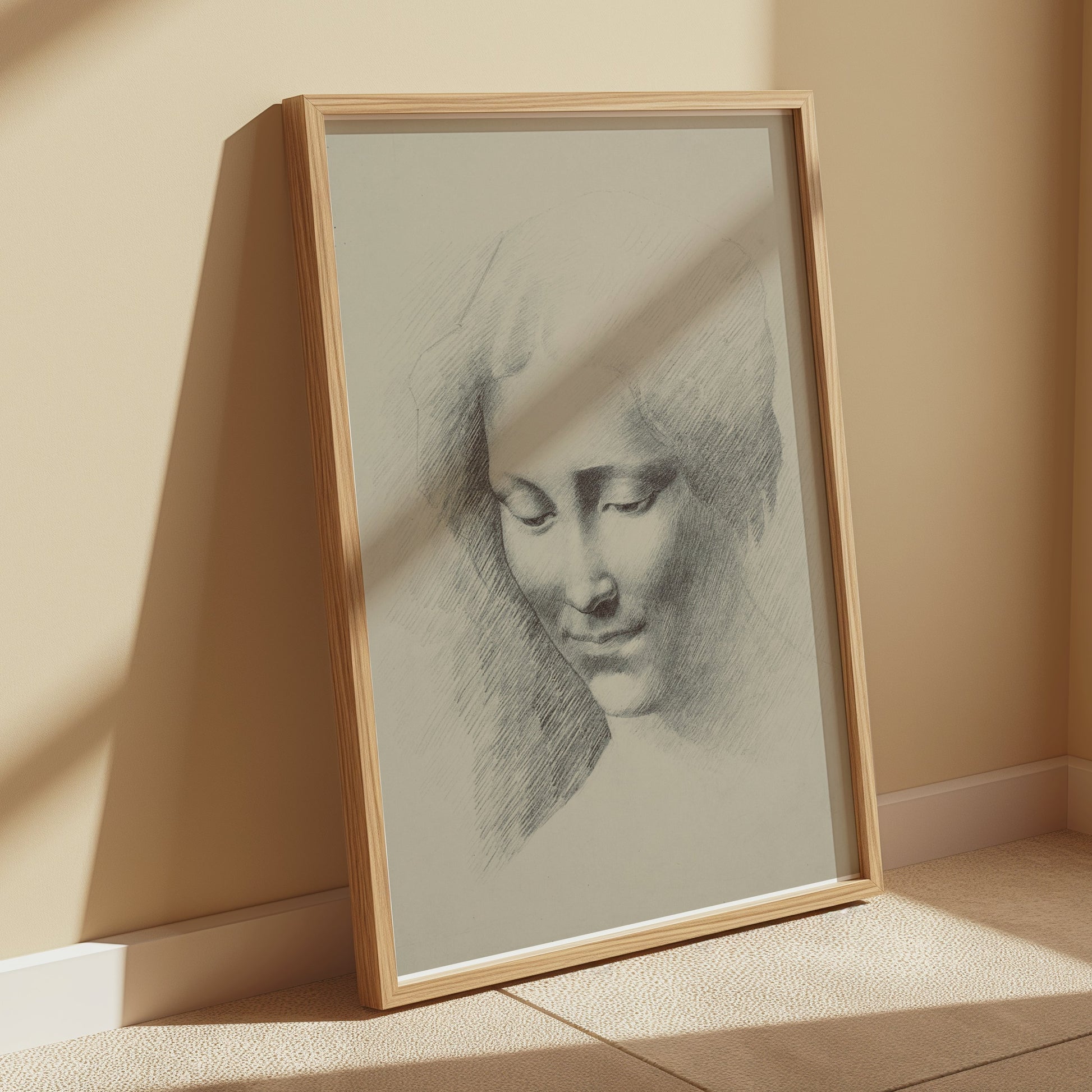 Premium Poster of Vintage Sketch of Woman's Face Art Print Posters