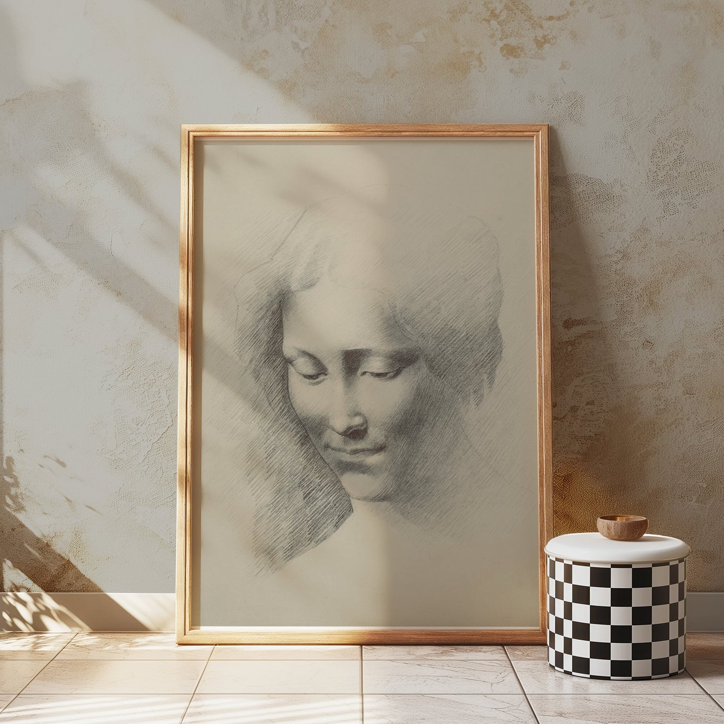 Premium Poster of Vintage Sketch of Woman's Face Art Print Posters