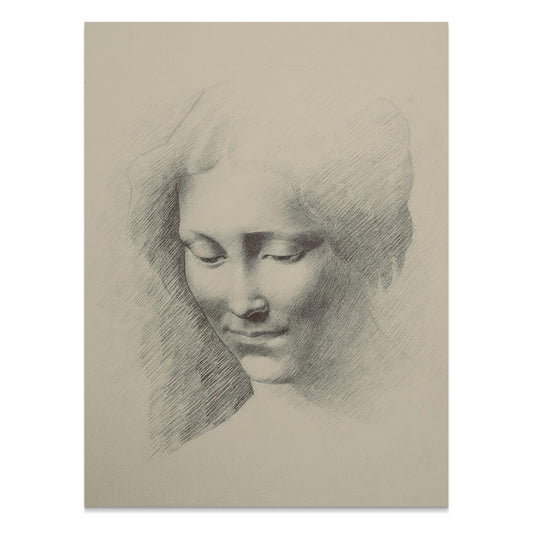 Premium Poster of Vintage Sketch of Woman's Face Art Print Posters