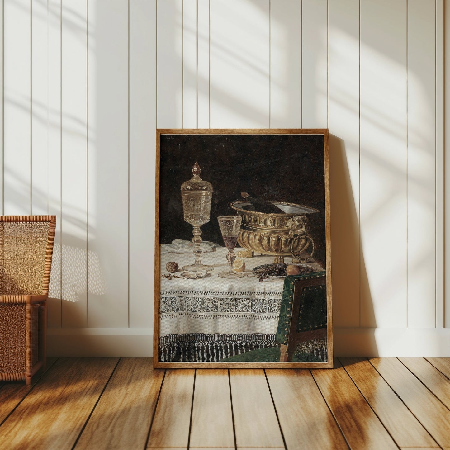 Premium Poster of Vintage Still Life with Glassware and Lemon Posters