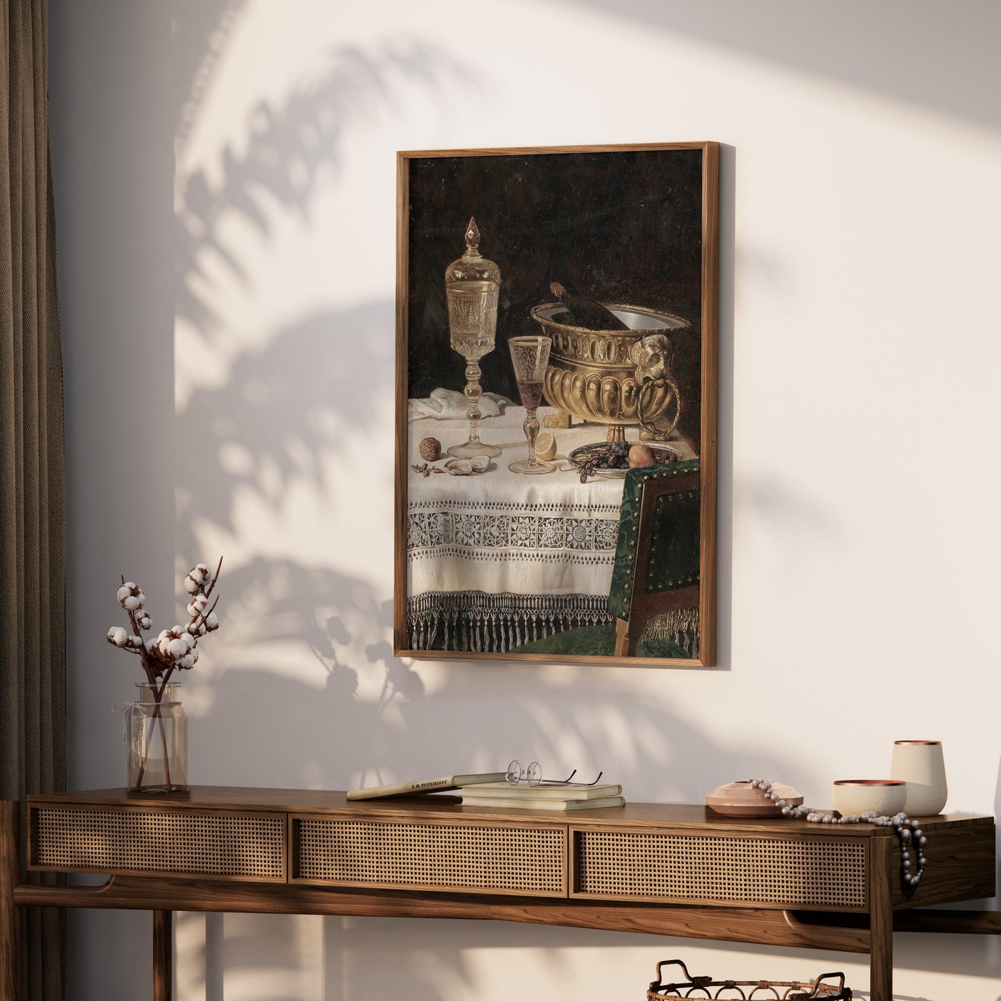 Premium Poster of Vintage Still Life with Glassware and Lemon Posters