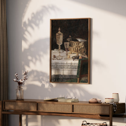 Premium Poster of Vintage Still Life with Glassware and Lemon Posters