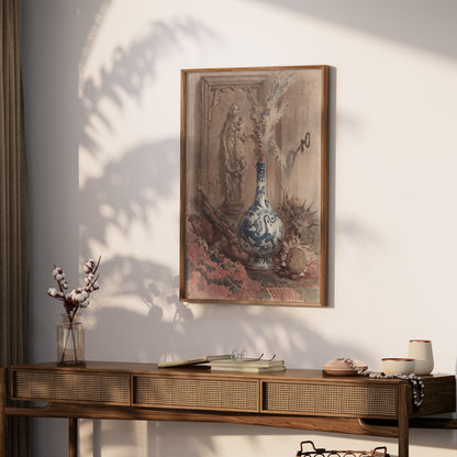Premium Poster of Vintage Still Life with Vase and Sculpture Posters
