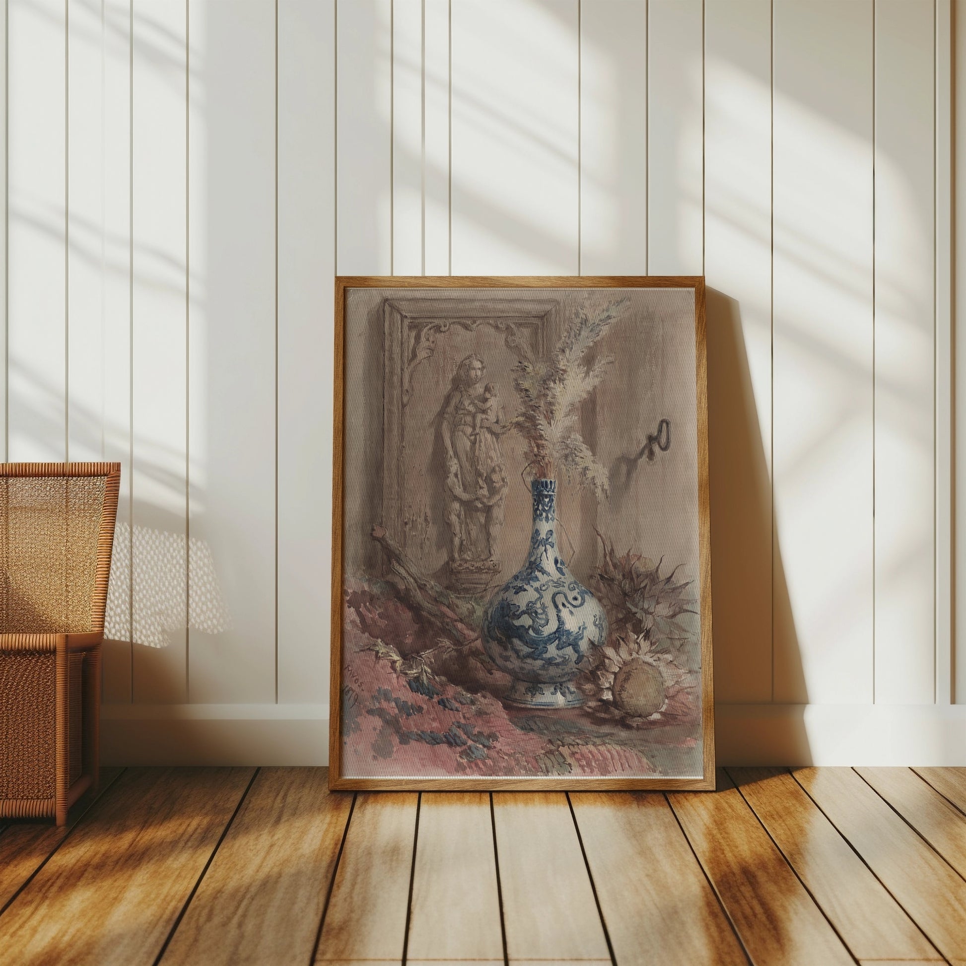 Premium Poster of Vintage Still Life with Vase and Sculpture Posters