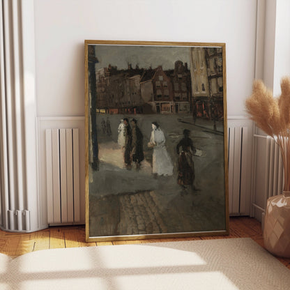 Premium Poster of Vintage Street Scene Art Retro Print Posters