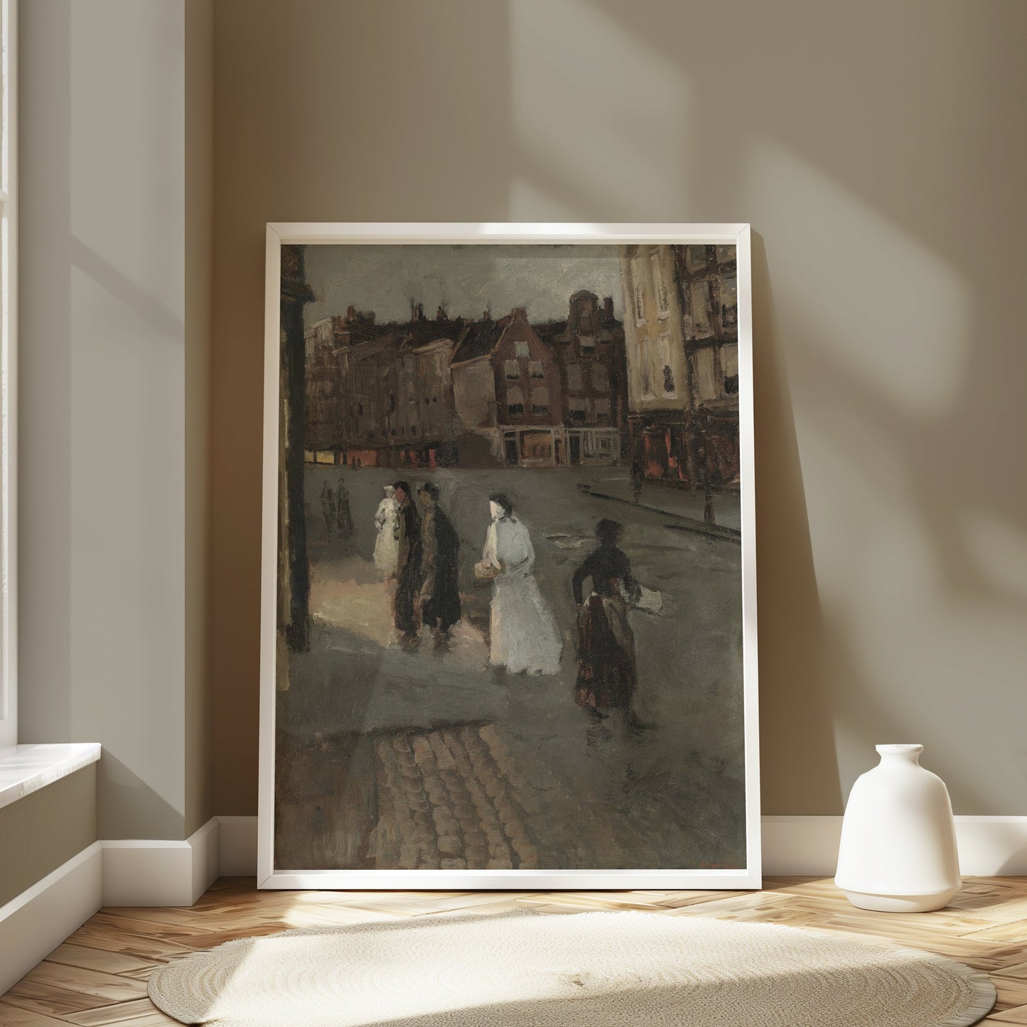 Premium Poster of Vintage Street Scene Art Retro Print Posters