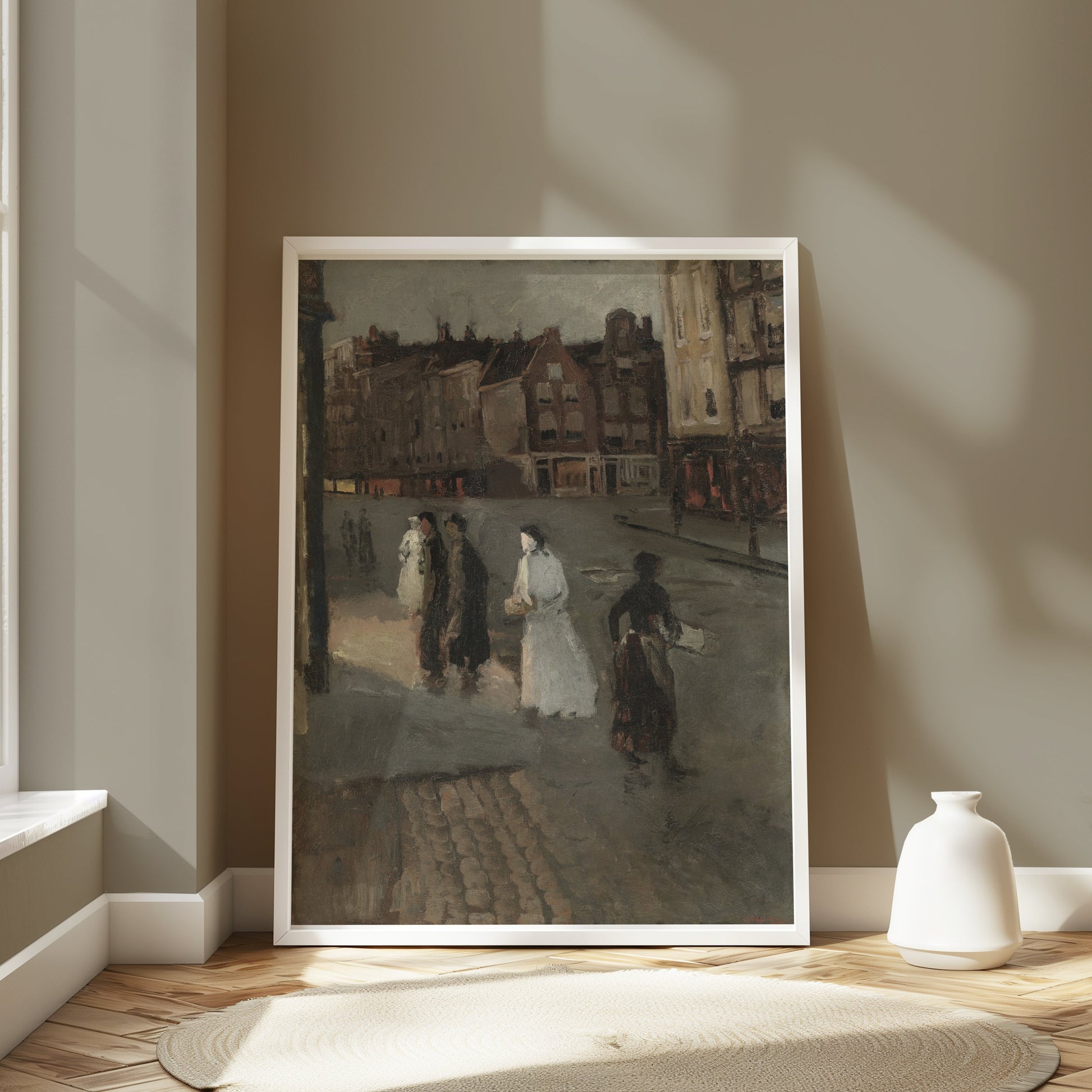 Premium Poster of Vintage Street Scene Art Retro Print Posters